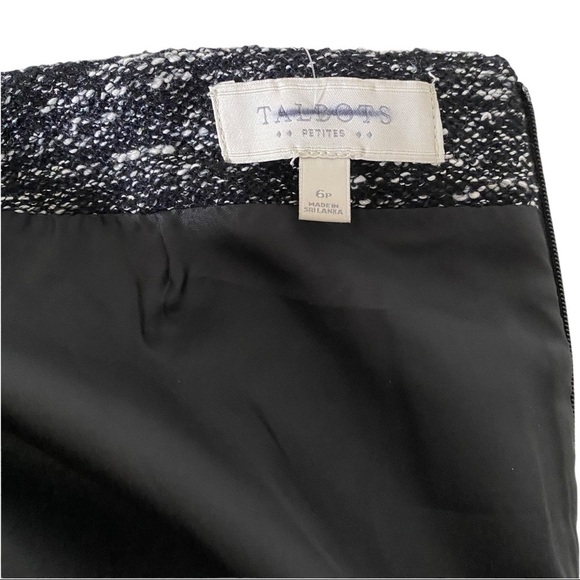 Talbots Black White Heather Cotton Blend Skirt 6P - Picture 6 of 10